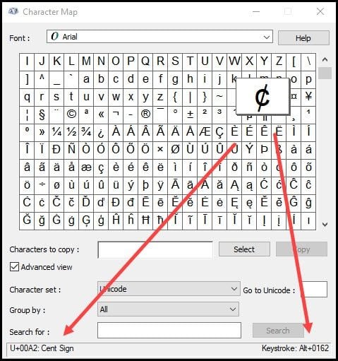 Windows Alt Key Codes Chart