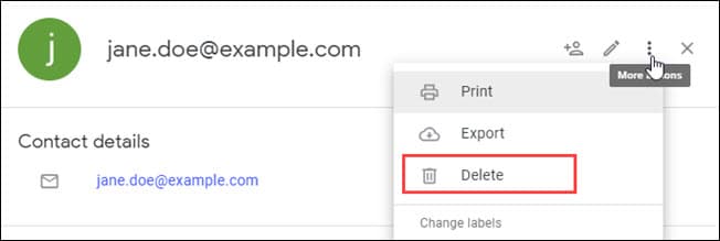 Delete the Contact record using More Options menu.