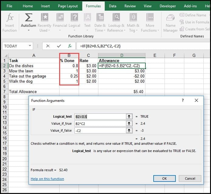 how to create an if then formula in excel