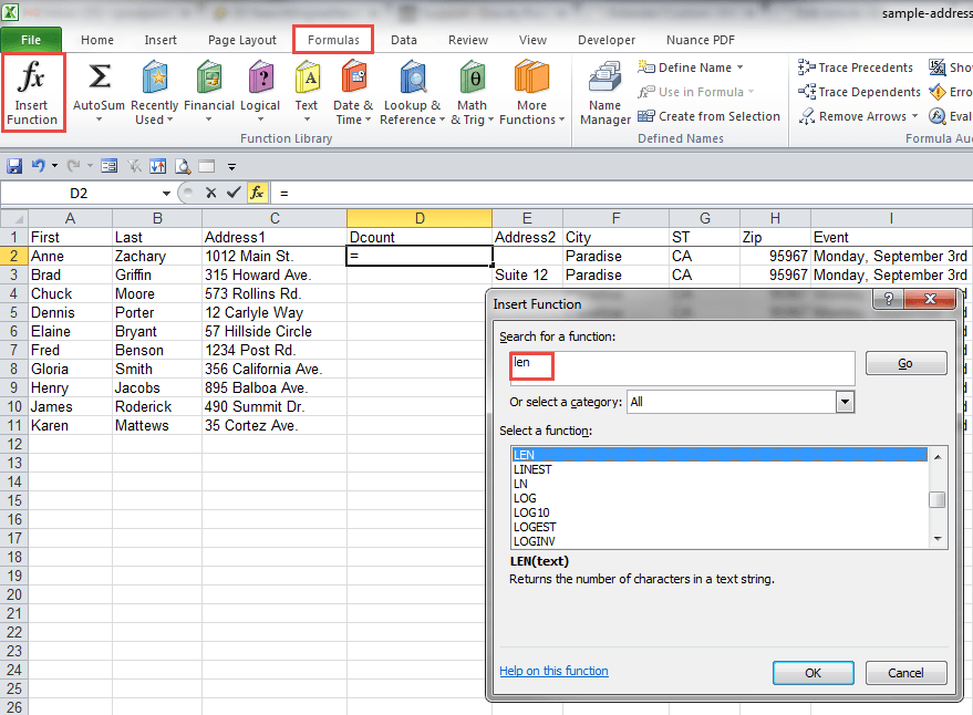 Find Character Counts in Excel | Productivity Portfolio