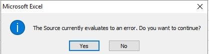 Excel error example