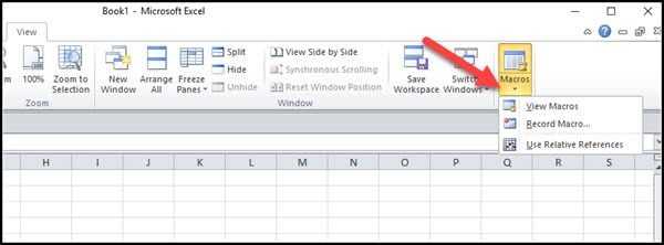 Excel macro toolbar button.