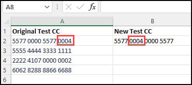 Flash fill pattern for re-ordering data.