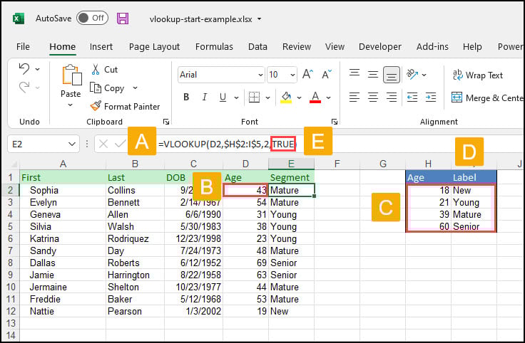How to cross reference spreadsheet data using VLookup in Excel