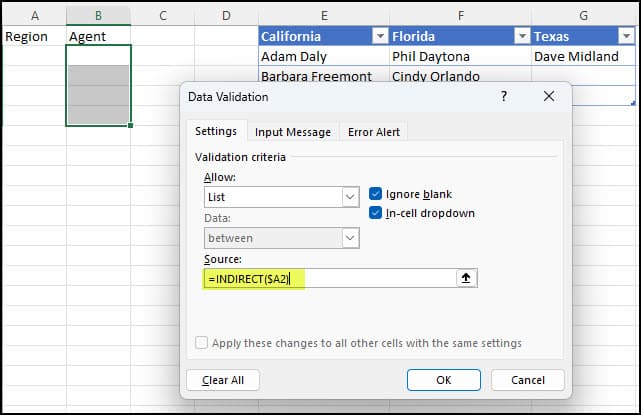 Using INDIRECT function for source.