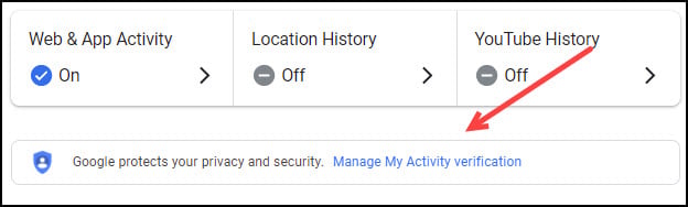 Manage My Activity verification .