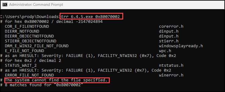 Microsoft Error Lookup Tool.