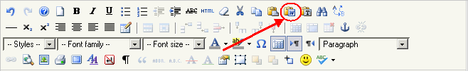 Paste Word toolbar button.