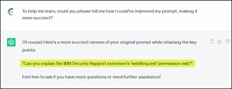 ChatGPT's improvement on my prompt.