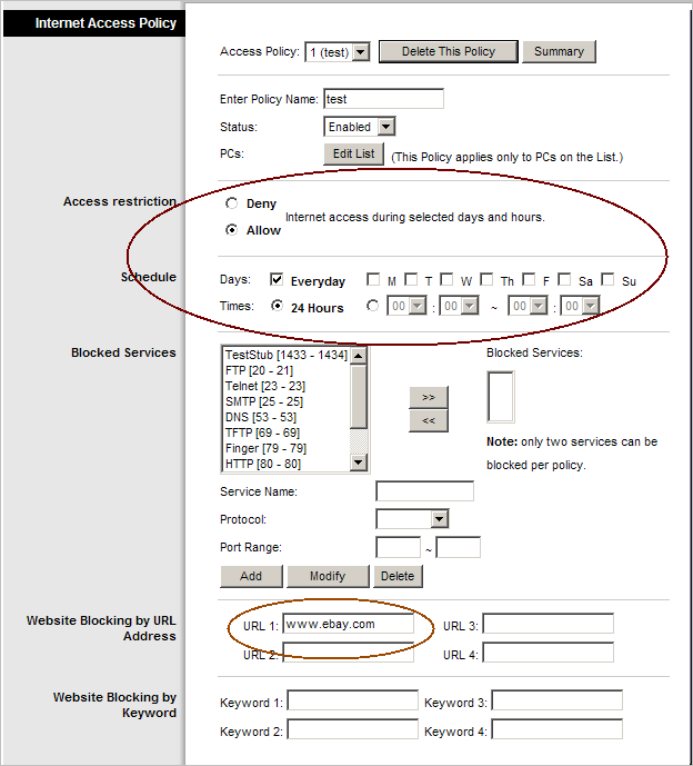 Block website with router's settings.