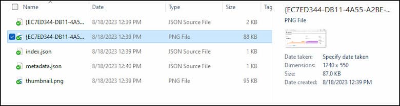 Extracted files from a SNAGX file.