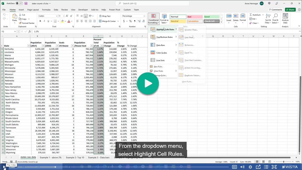 Video: Excel Conditional Formatting