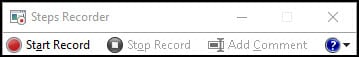 Windows Steps Recorder toolbar.